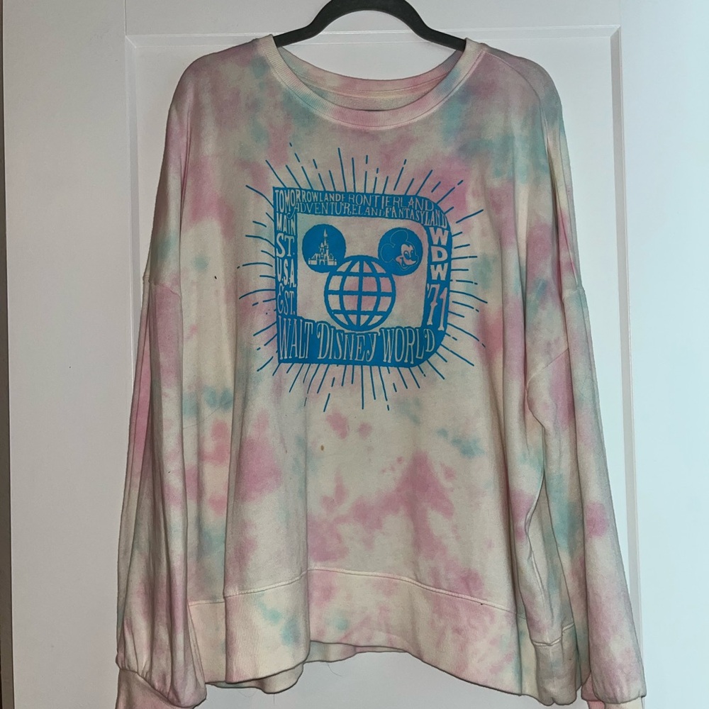 Disney Tie-Dye Sweatshirt - Pink, Blue, Cream